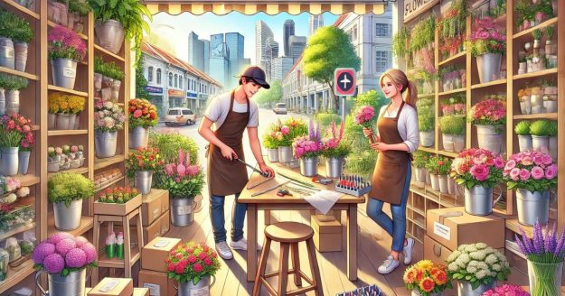 在新加坡建立花店业务